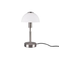 LED Tafellamp - Trion Dani - E14 Fitting - 1 lichtpunt - Mat Nikkel - Metaal - Wit Glas