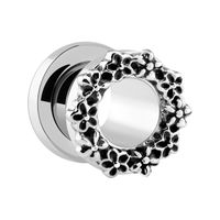 Tunnel met bloemendesign Chirurgisch staal 316L Tunnels & Plugs - thumbnail