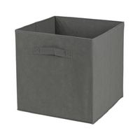 Opbergmand/kastmand Square Box - karton/kunststof - 29 liter - donker grijs - 31 x 31 x 31 cm - thumbnail
