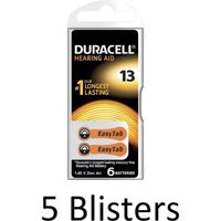 30 Stuks (5 Blisters a 6 st) duracell Batterij da13 hearing aid - thumbnail