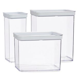 Gondol Plastics 6x stuks keuken voorraad potten/bakjes set met deksel 3.3 en 2.2 en 1.5 liter