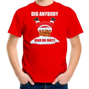 Fun Kerstshirt / outfit Did anybody hear my fart rood voor kinderen