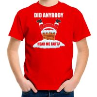 Fun Kerstshirt / outfit Did anybody hear my fart rood voor kinderen