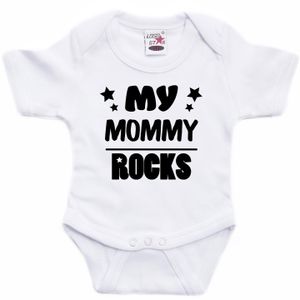 Rompertje - my mommy rocks - wit - kraam/moederdag cadeau