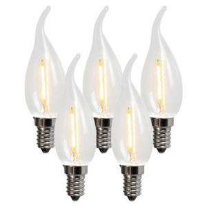 LUEDD Set van 5 E14 LED filament kaarslampen BXS35 1W 100LM 2200K