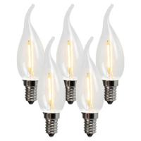 LUEDD Set van 5 E14 LED filament kaarslampen BXS35 1W 100LM 2200K