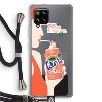 Peach please!: Samsung Galaxy A42 5G Transparant Hoesje met koord