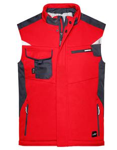James & Nicholson JN825 Craftsmen Softshell Vest -STRONG- - Red/Black - 6XL