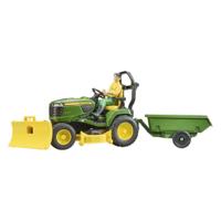 Bruder bworld john deere zitmaaier met aanhanger en tuinman 1:16