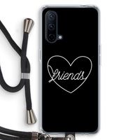 Friends heart black: OnePlus Nord CE 5G Transparant Hoesje met koord