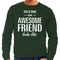 Awesome friend / vriend cadeau sweater groen heren - thumbnail