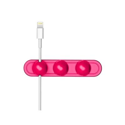 Magnetische draad take-up kabel Winder magnetische houder Desktop opslag (Rose Red)