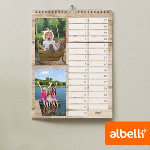 Verjaardagskalender met eigen foto's - Staand A4 van 21x29,7 cm