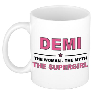 Demi cadeau mok - Woman Myth Supergirl - naam koffiemok - 300 ml - collega - moederdag Demi cadeau mok - Woman Myth Supergirl - naam koffiemok - 300 ml - collega - moederdag