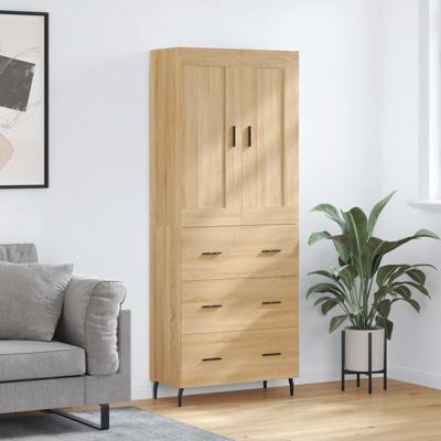 Hoge kast 69,5x34x180 cm bewerkt hout sonoma eikenkleurig