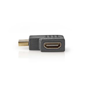 HDMI-Adapter | HDMI-Connector - HDMI Female | Links Gehoekt | Zwart