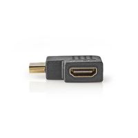 HDMI-Adapter | HDMI-Connector - HDMI Female | Links Gehoekt | Zwart - thumbnail