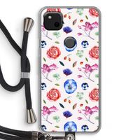Bloemetjes: Pixel 4a Transparant Hoesje met koord