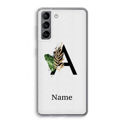 Charcoal Flora: Samsung Galaxy S21 Transparant Hoesje