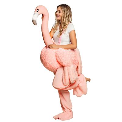 Instap kostuum Flamingo - dieren verkleed kleding - voor volwassenen - one size