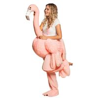 Instap kostuum Flamingo - dieren verkleed kleding - voor volwassenen - one size