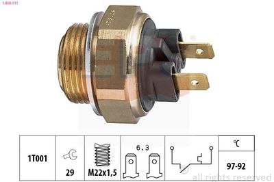 Temperatuurschakelaar, radiateurventilator 1850111