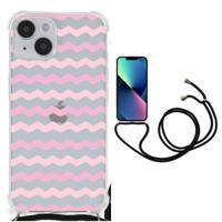 iPhone 14 Doorzichtige Silicone Hoesje Waves Roze