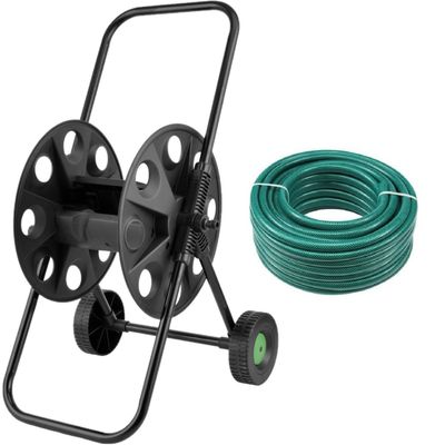 Groene tuinslang / waterslang 30 meter - incl. haspel - voor 50 meter