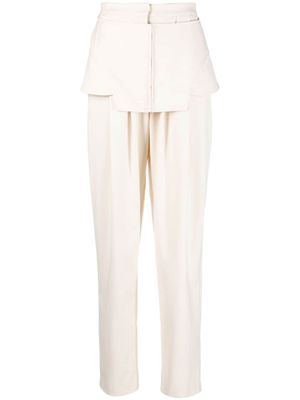 ANDREĀDAMO pantalon droit à détail de corset - Tons neutres