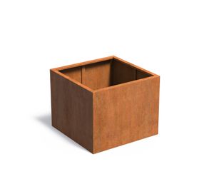 Cortenstaal plantenbak CARREZ zonder bodem 100x100x80cm.