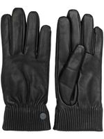 Canada Goose gants en cuir à plaque logo - Noir