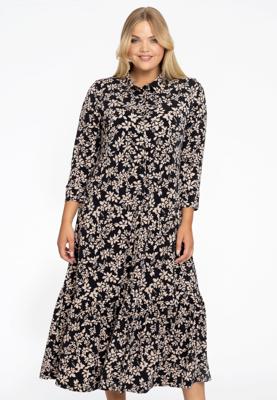 Yoek Jurk met volant EMILY | Zwart | Maat 42/44