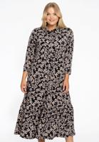Yoek Jurk met volant EMILY | Zwart | Maat 42/44