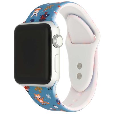 Apple Watch Print Sport Band - Kerst Blauw - 44, 45, 46 & 49mm Apple Watch Print Sport Band - Kerst Blauw - 44, 45, 46 & 49mm