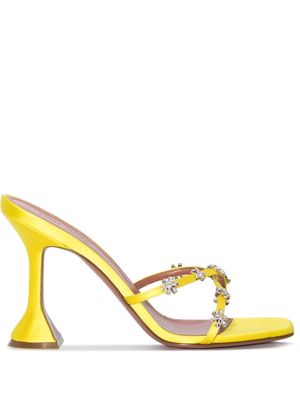 Amina Muaddi mules Lily 95 mm à ornements en cristal - Jaune