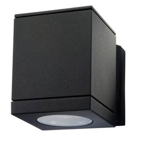 SG Wandlamp zwart kubusvorm met GU10 fitting type Echo 614680 voor binnen en buiten vandaalbestendig