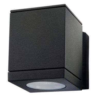SG Wandlamp zwart kubusvorm met GU10 fitting type Echo 614680 voor binnen en buiten vandaalbestendig