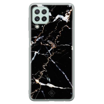 Samsung Galaxy A22 4G siliconen hoesje - Marmer zwart