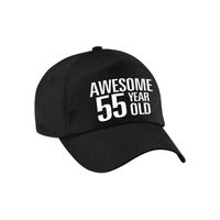 Awesome 55 year old verjaardag pet / cap zwart voor dames en heren - thumbnail