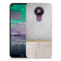 Nokia 3.4 | Bumper Hoesje | Wood Concrete