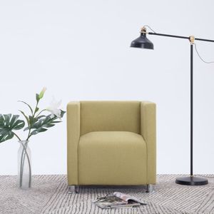 Fauteuil kubus stof groen