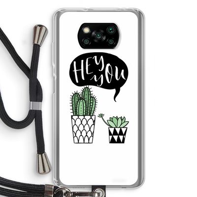 Hey you cactus: Xiaomi Poco X3 NFC Transparant Hoesje met koord