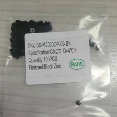 Notebook Computer Repair Screw Thin Flat Wafer Head Cross Black Zinc CM2*3 D=4.0*0.5 100pcs/set