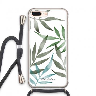 Tropical watercolor leaves: iPhone 7 PLUS Transparant Hoesje met koord