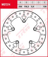 TRW remschijf "mst274" rotor mst274 rigid