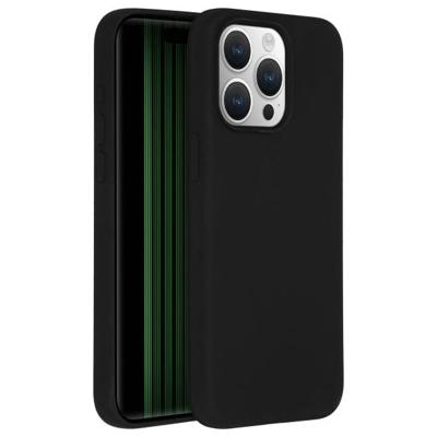 Accezz Liquid Silicone Backcover met MagSafe iPhone 15 Pro Max Telefoonhoesje Zwart