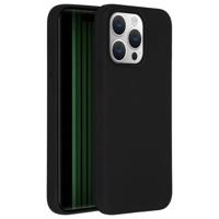 Accezz Liquid Silicone Backcover met MagSafe iPhone 15 Pro Max Telefoonhoesje Zwart