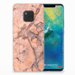 Huawei Mate 20 Pro TPU Siliconen Hoesje Marmer Oranje