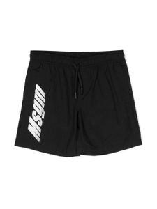 MSGM Kids short de bain à logo imprimé - Noir