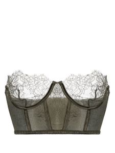 Maison Close haut bustier bordé de dentelle - Vert